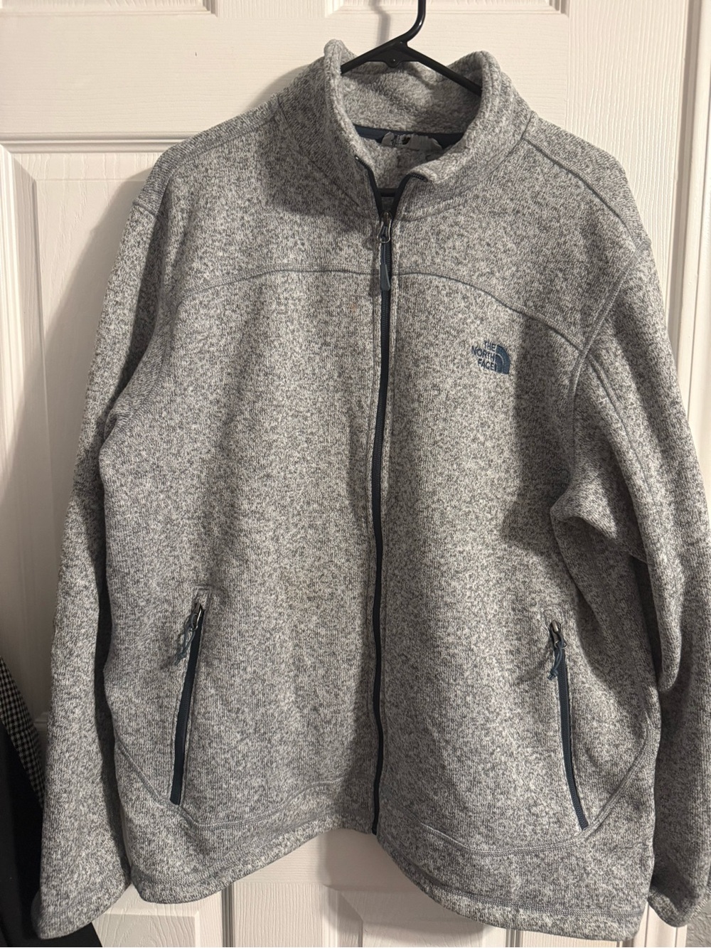 The North Face Men's Light Heather Gray Full-Zip Sweater Jacket